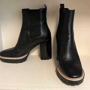 Tory Burch women’s black lug 70 mm boot bootie size 8. Like New. Worn once.